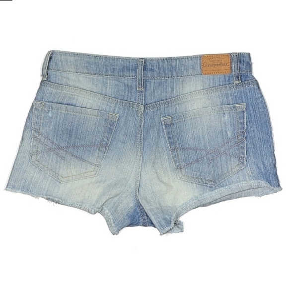 Aeropostale High Rise Shorty Distressed Blue Denim Jean Shorts Jorts Women's 2 - Picture 2 of 8